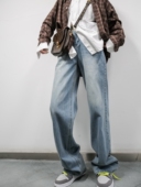 Elsa175高个加长CHIC直筒裤 牛仔裤 春秋复古时髦阔腿裤 petty 女裤