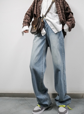 petty Elsa175高个加长CHIC直筒裤牛仔裤春秋复古时髦阔腿裤女裤