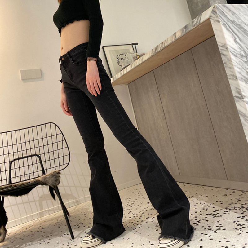 pettyelsa泫雅同款微喇新牛仔裤