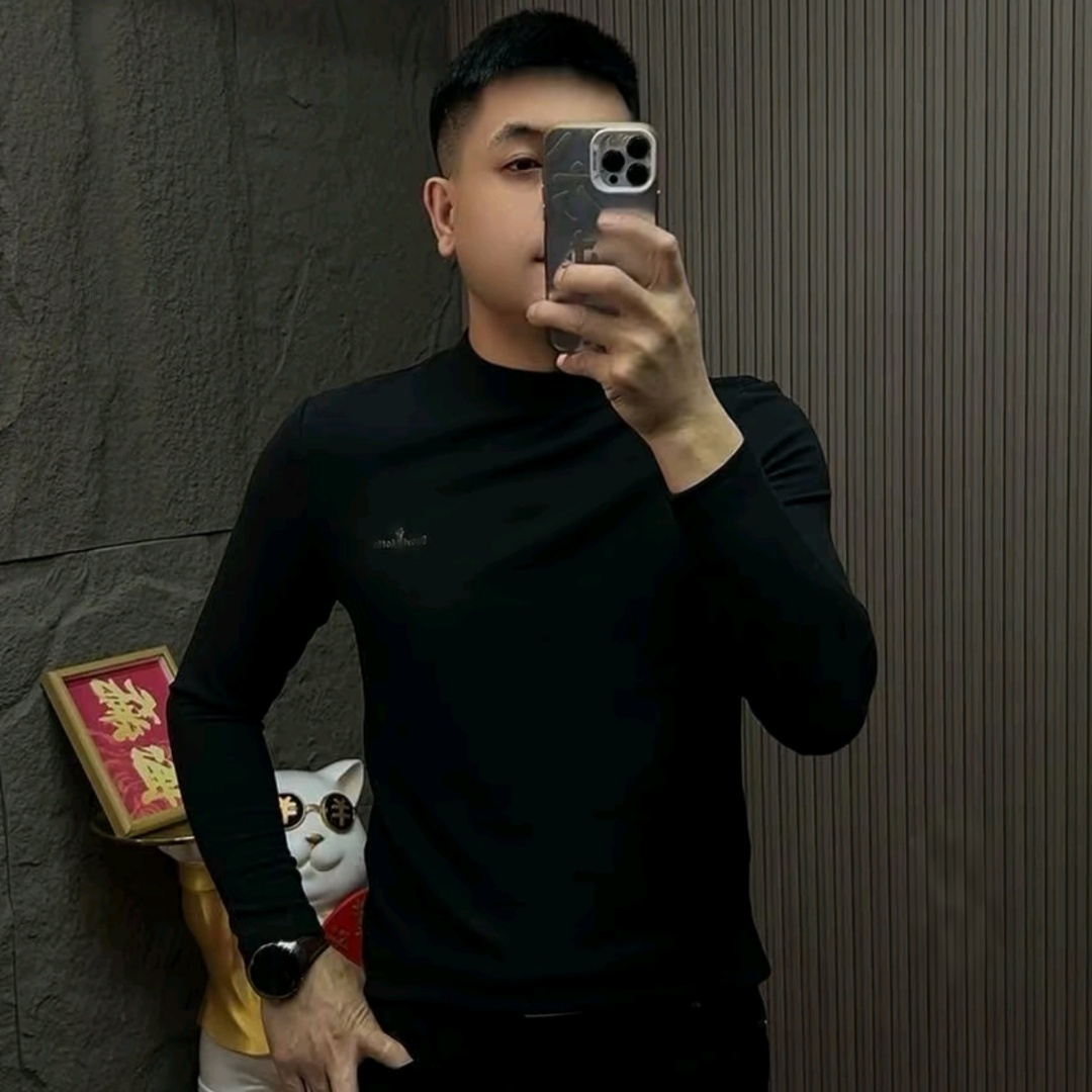 冬季新款男士拉绒长袖T恤