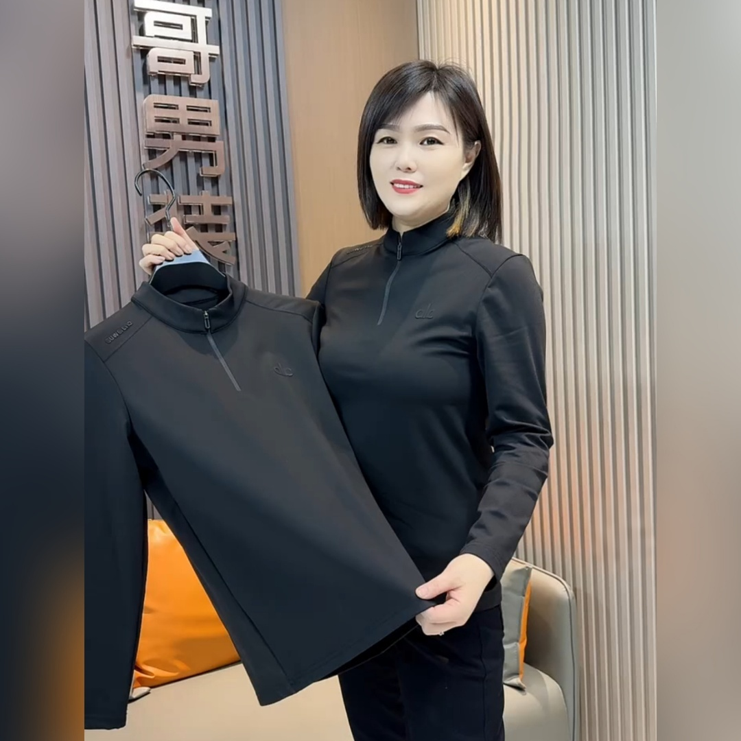 冬季新款加绒男士立领T恤