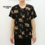 Áo sơ mi lụa trung niên cha mới bằng lụa cotton nam cổ tròn áo thun ngắn tay mùa - Pyjama áo phông nữ