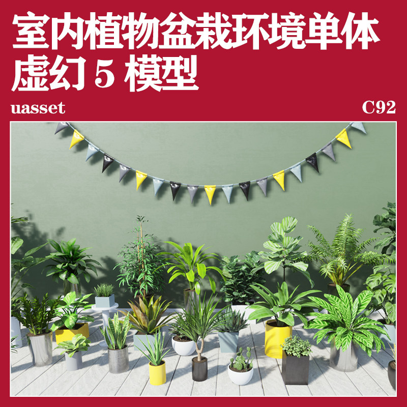 植物绿植室内盆栽ue5模型后期单体 plants景观虚幻引擎5环境素材