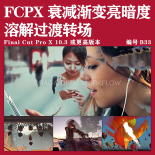 FCPX转场亮度衰减渐变溶解过渡插件UP主Vlog剪辑制作酷炫视频素材