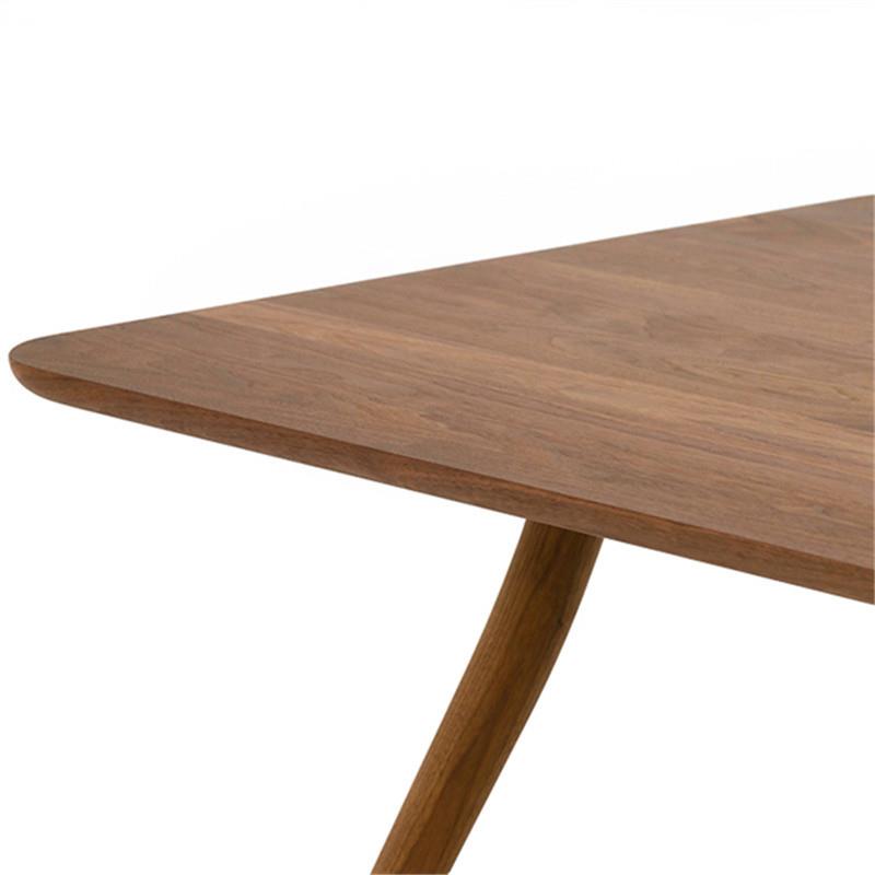 简约现代饭桌餐台黑胡桃办公书桌轻奢全实木餐桌椅组合小户型北美