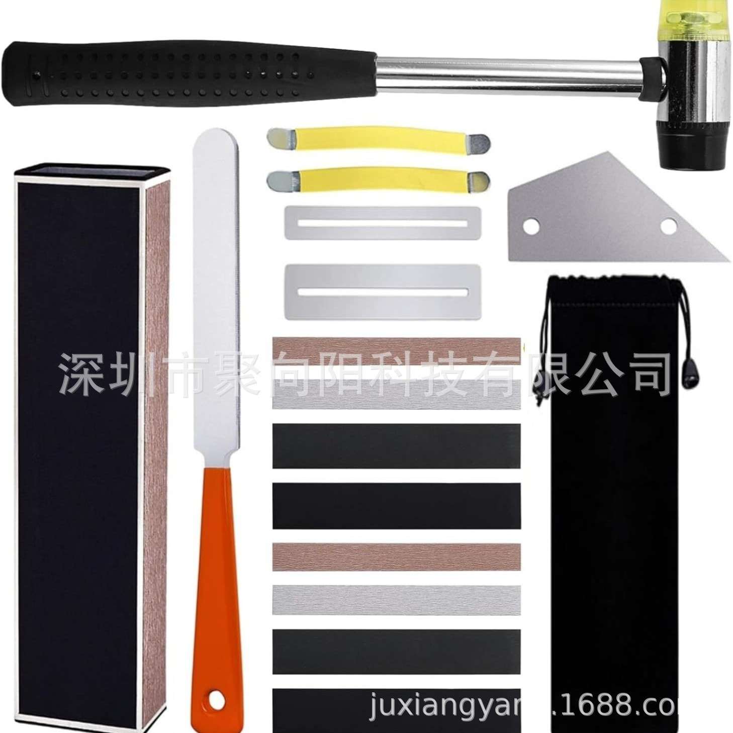吉他配件维修工具套装找平杠砂纸打磨垫片电吉他贝司木吉他9合1