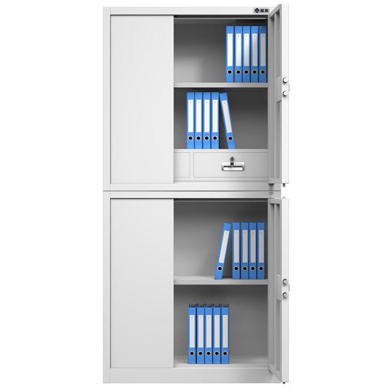 呈本CB-Z5保密文件柜指纹锁分双节资料柜钢制带锁储物柜员工柜