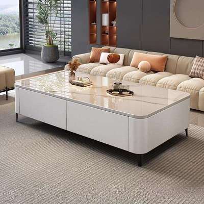 岩板茶几客厅家用轻奢桌高级感2025新款小户型落地茶几电视柜组合