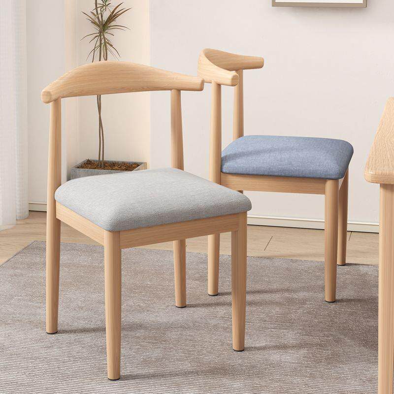 轻奢铁艺靠背牛角椅北欧餐椅家用现代简约奶茶饭店椅子快餐厅凳子