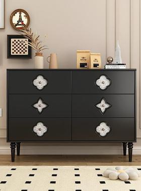 法式四叶草复古全实木六斗柜抽屉柜储物柜子卧室收纳客厅斗橱家用