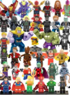 YMX004超级英雄系列48款热销拼装小颗粒积木人仔玩具