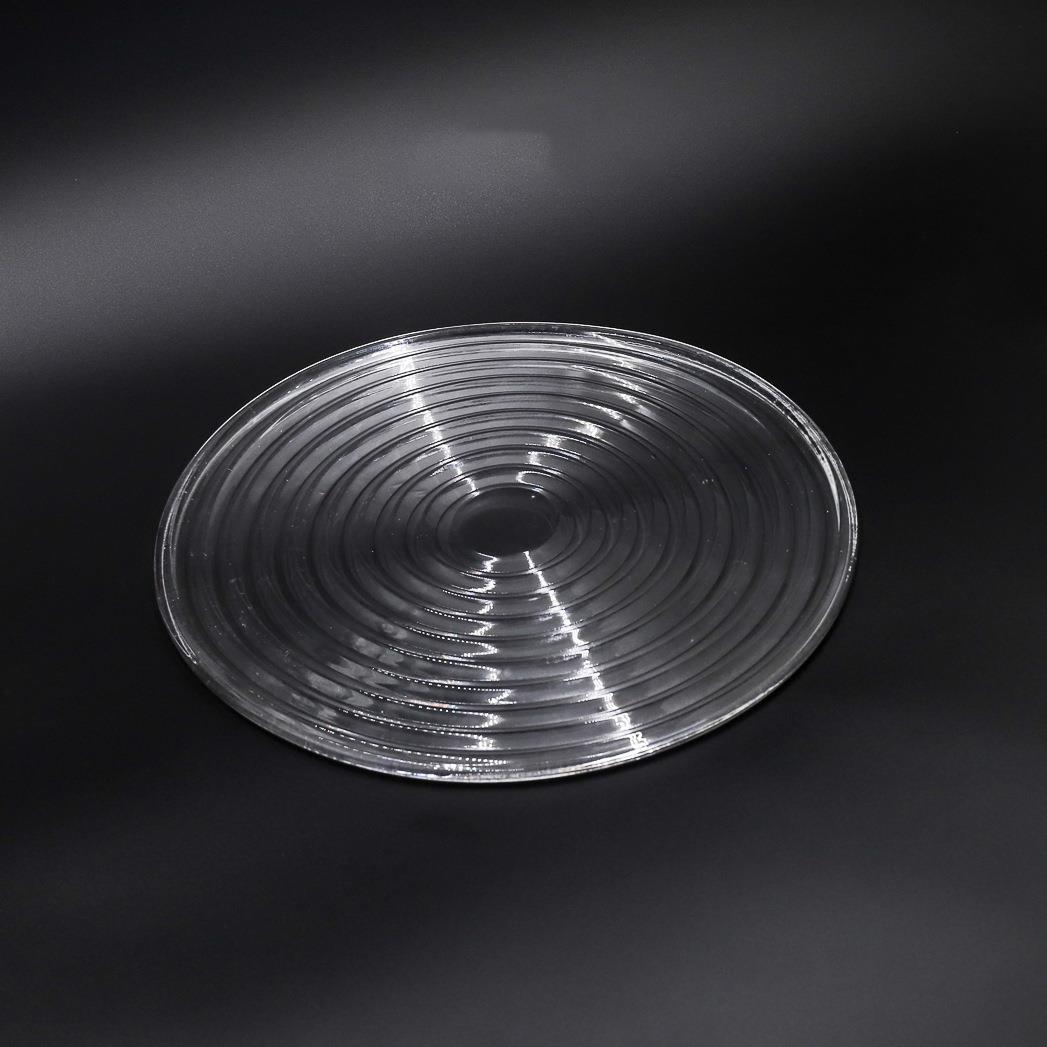 新中式简约玻璃透明圆形托盘摆件客厅茶几样板间果盘装饰品