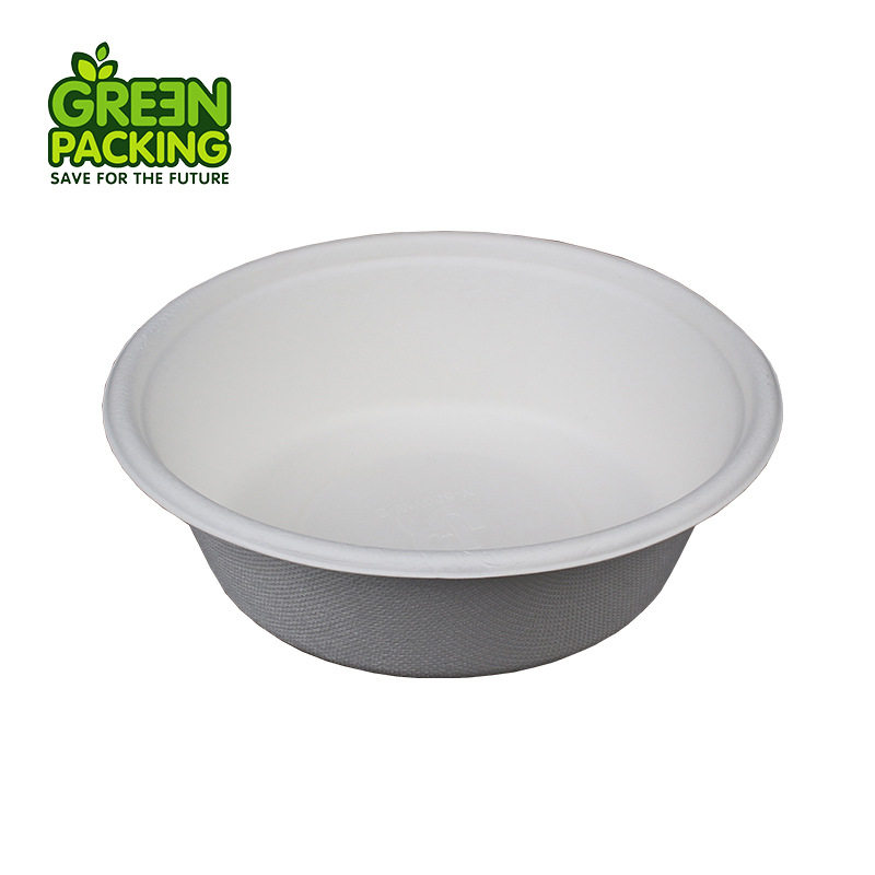 新品厂家一次性甘蔗浆纸碗可降解餐具650ml碗