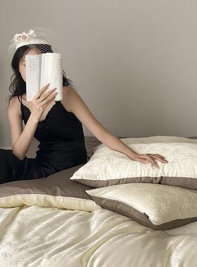 法式A类全棉贡缎大提花四件套100支长绒棉床单被套纯棉小清新套件