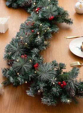 NUCHI热卖圣诞藤条含灯圣诞节装饰品桌面栏杆圣诞装饰藤条