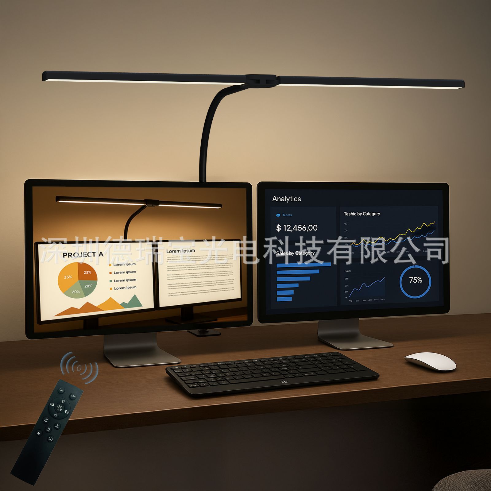 LED双头夹式电脑屏幕护眼台灯