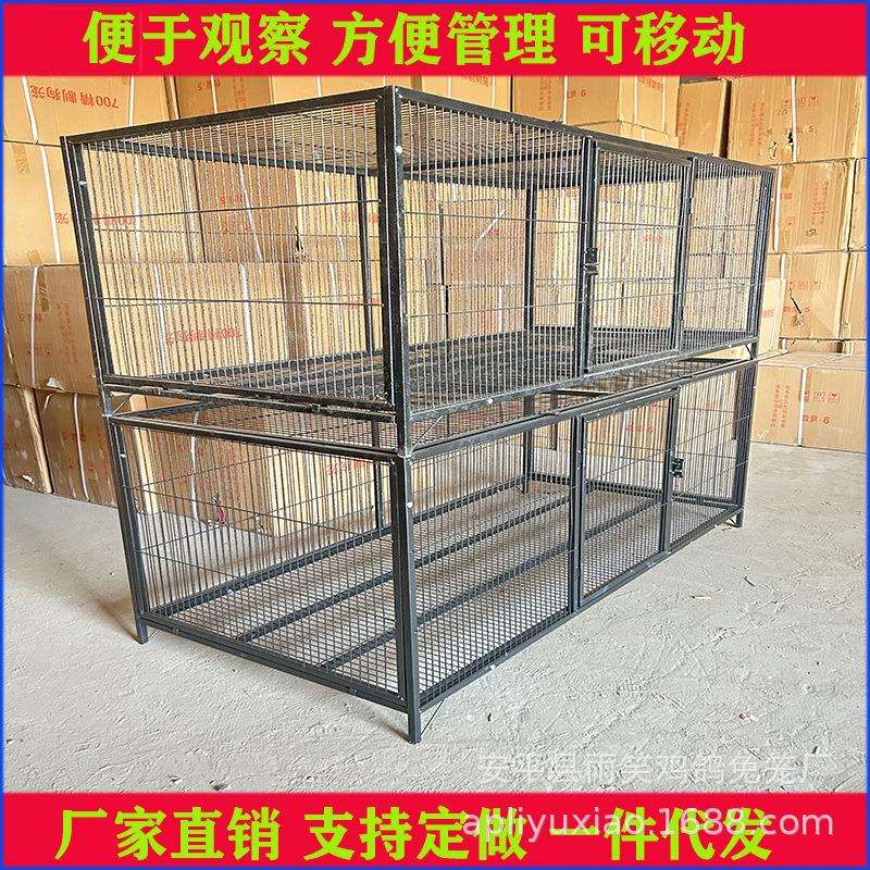 方管鸡笼子带滑轮可移动鸭笼铁丝网阳台户外家禽笼家用大号养殖笼