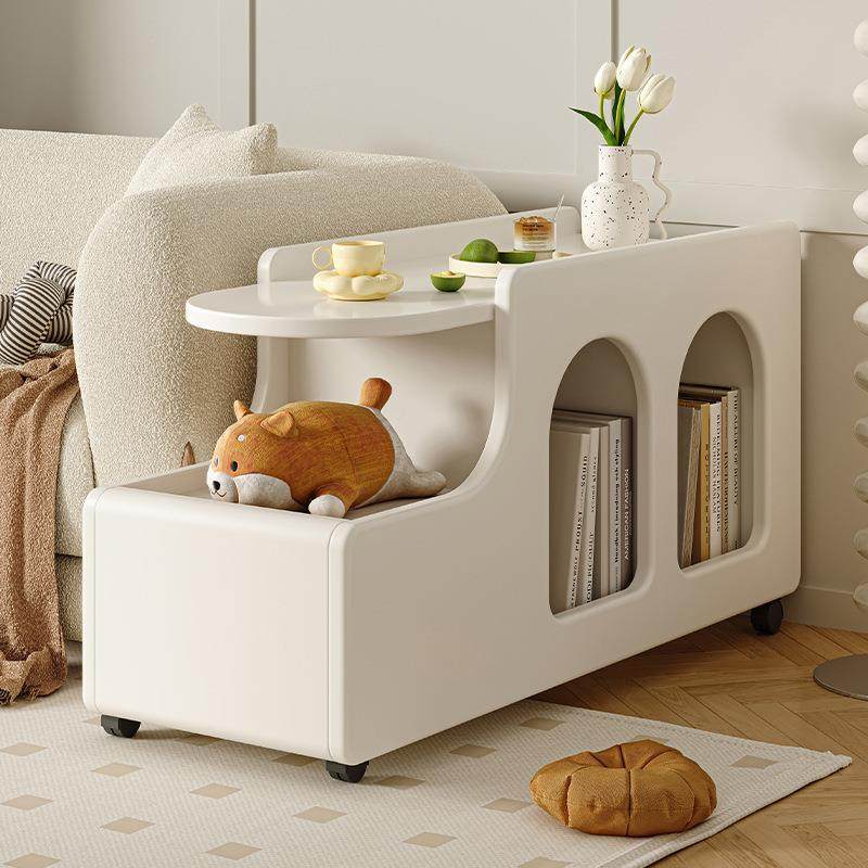 奶油风移动小茶几沙发边柜小户型创意网红客厅边几北欧简约小推车