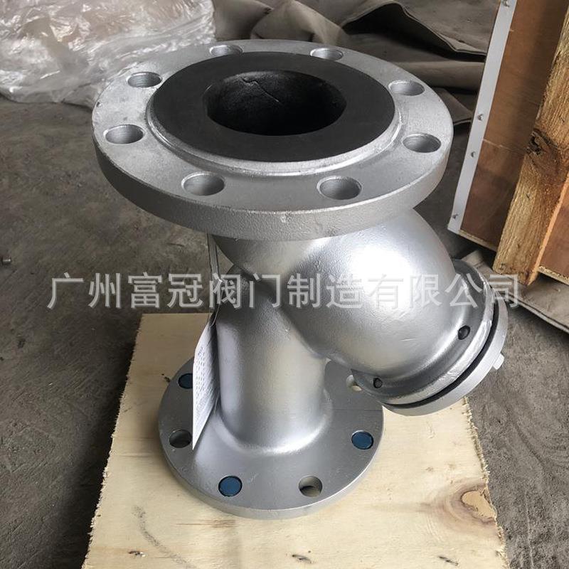 GL41J-16P不锈钢衬胶Y型过滤器防腐排污过滤器耐酸碱法兰过滤器
