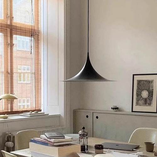 可升降丹麦喇叭吊灯全光谱可移位餐厅飞碟灯北欧书房岛台摇臂吊灯