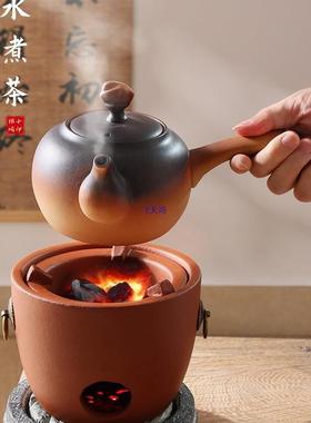 潮州红泥风炉围炉煮茶壶户外泡茶家用陶瓷壶冬天明火烧木炭炉套装