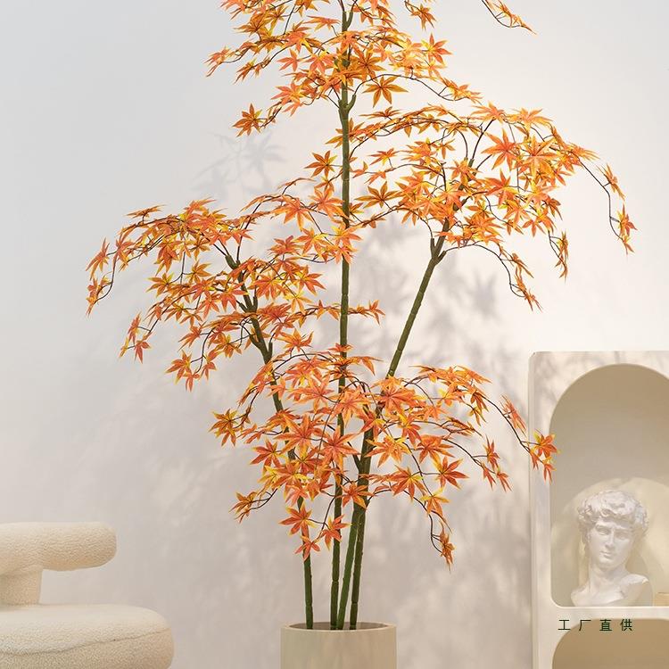 仿真植物枫树红枫假树大型室内盆栽家居客厅橱窗造景装饰落地绿植