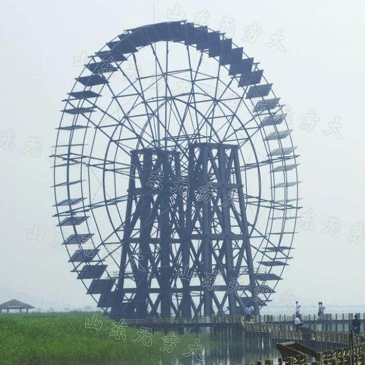 制作户外子母黄河水车落地摆件户外提水灌溉工具水利工程道具