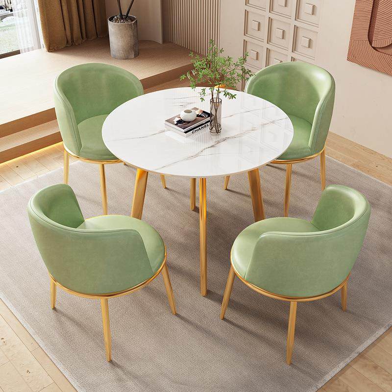 商务休闲谈判小圆桌接待会客售楼部4S店铺岩板轻奢洽谈餐桌椅组合