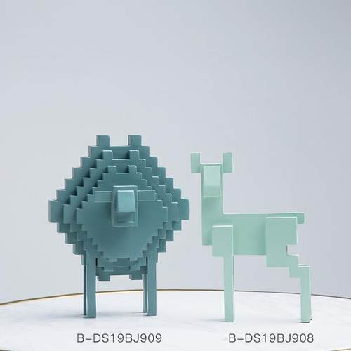 绿色动物摆件树脂工艺品桌面装饰摆饰儿童房家居装饰品立体造型