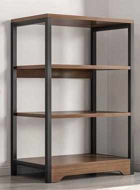 书架置物架落地多层收纳架实木色办公室书桌旁架子客厅房间矮书柜