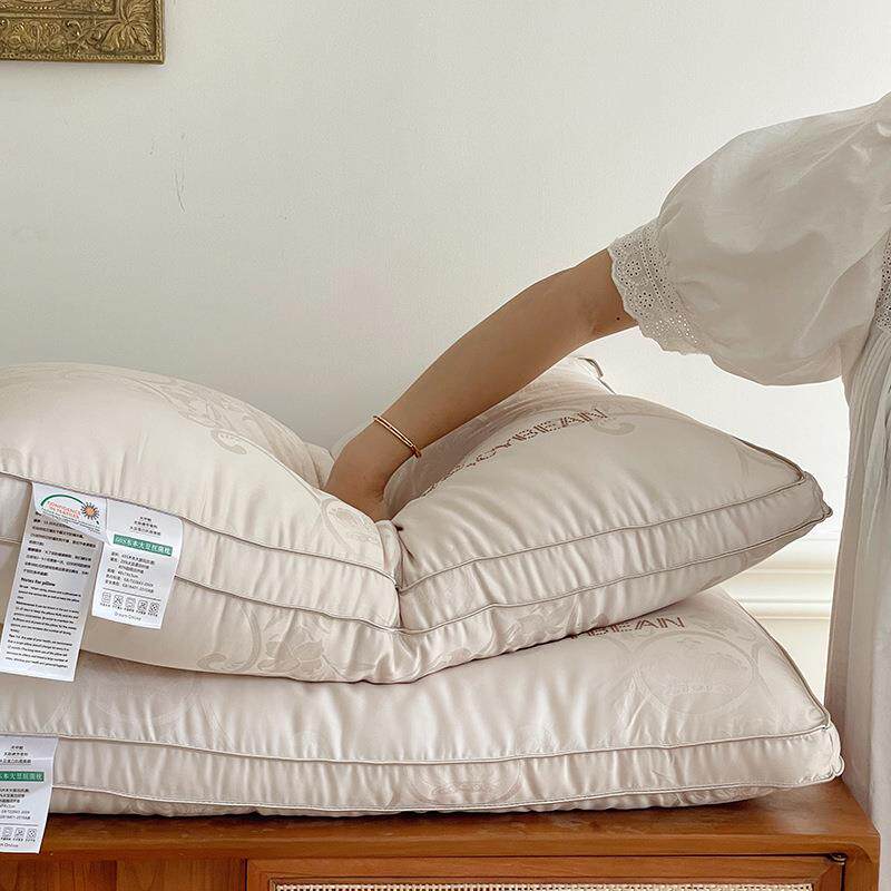 烫钻60木本大提花A类枕头大豆纤维单人枕芯不变形48*74一只装