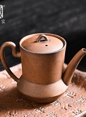 陶迷原矿粗陶茶壶复古收藏壶陶瓷美人壶老岩泥可养壶小容量泡茶壶