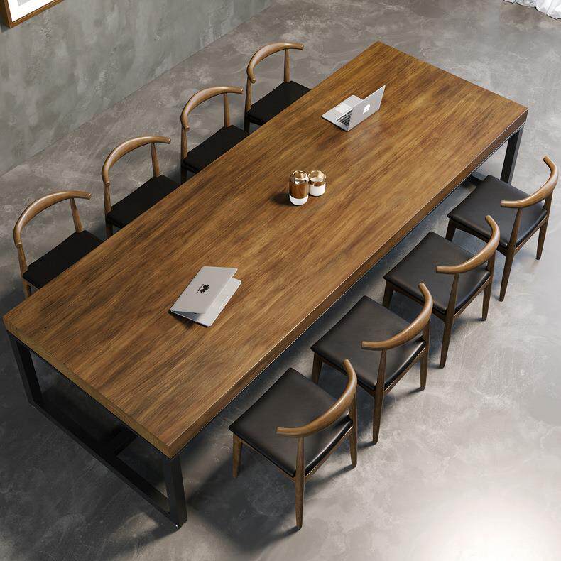 北欧实木办公桌简约公司办公桌椅大型长条桌办公室多人培训会议桌