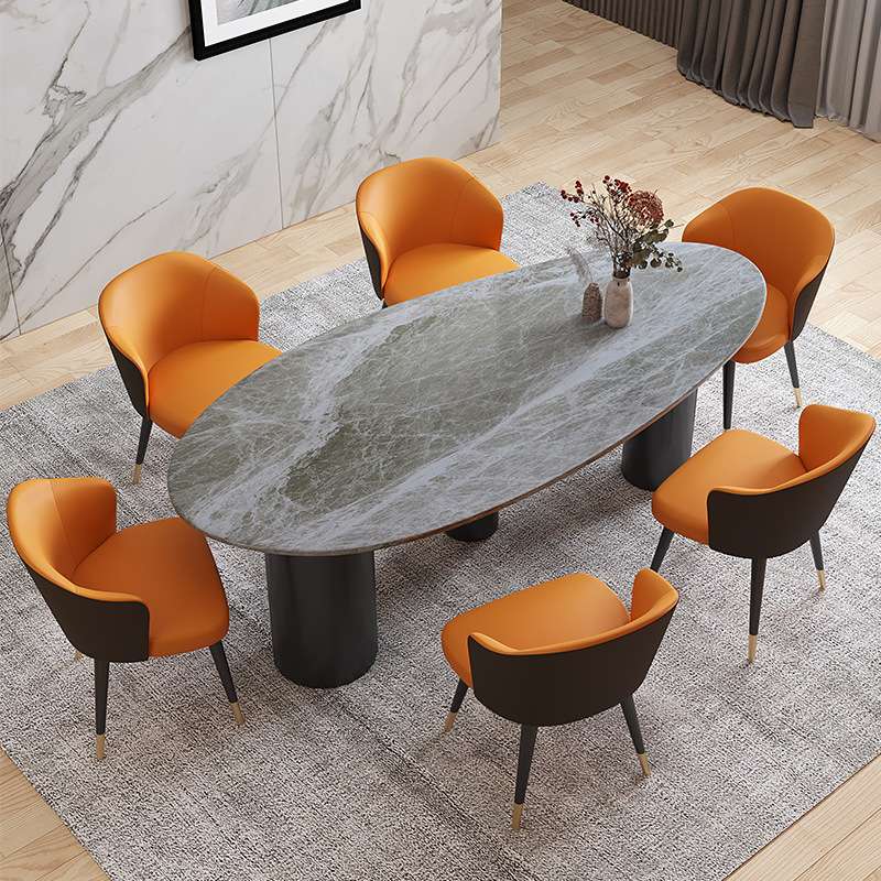 baxter极简约后现代异形餐桌奢石长方形设计师意式轻奢餐桌椅组合