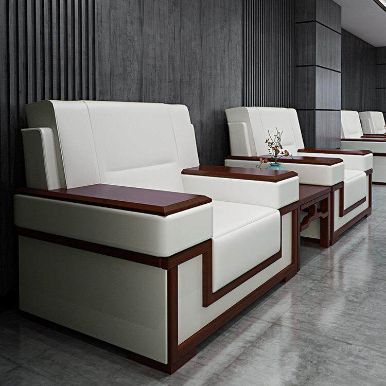 办公沙发茶几组合高档会议室接待沙发单人真皮沙发直销