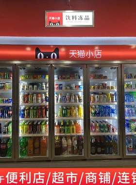饮料柜超市冰柜商用冷藏保鲜展示柜立式便利店立式风冷冰箱