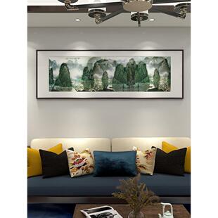 山水画风景水墨国画新中式客厅装饰画白雪石风水靠山办公室招财画