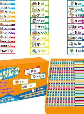 30 Read and Rhyme Flip Books 阅读押韵翻书ABC词汇抽认卡