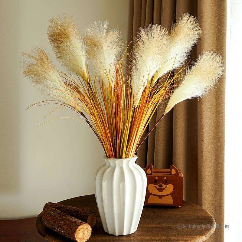 田园芦苇草仿真花客厅餐桌狗尾巴草塑料干花假花摆设插花装饰摆件