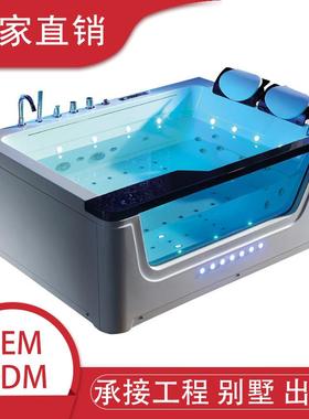 按摩浴缸双人按摩冲浪jacuzzi亚克力恒温智能浴缸室内成人bathtub
