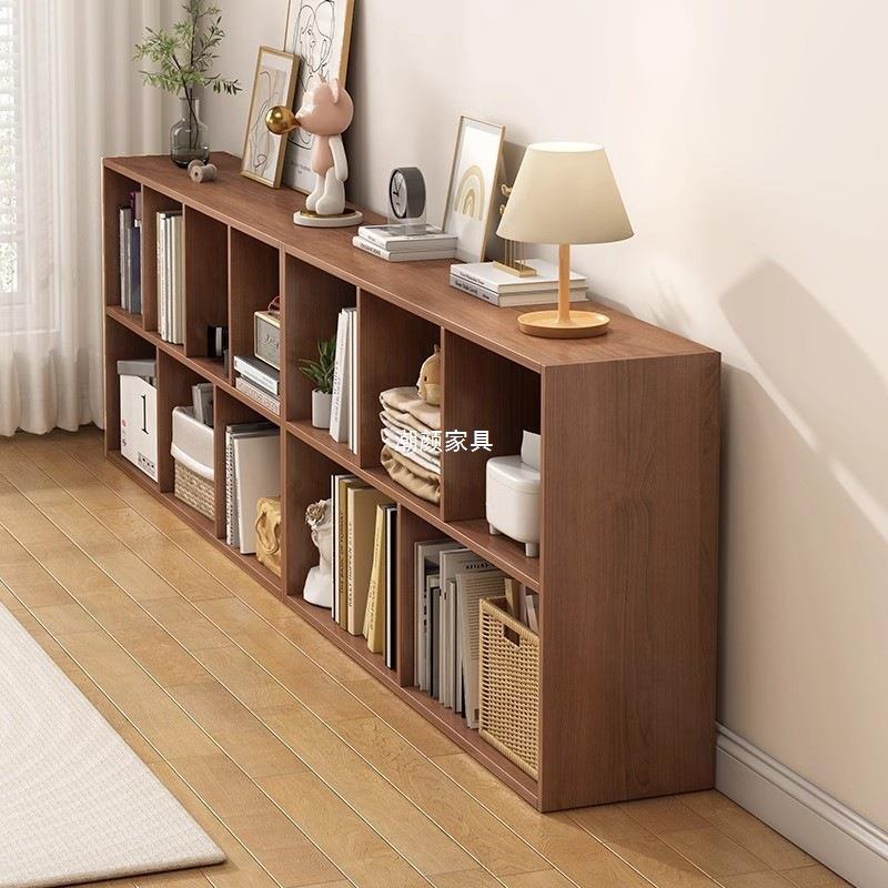 书柜书架简易置物架落地格子小书柜简约客厅矮柜储物柜卧室收纳架