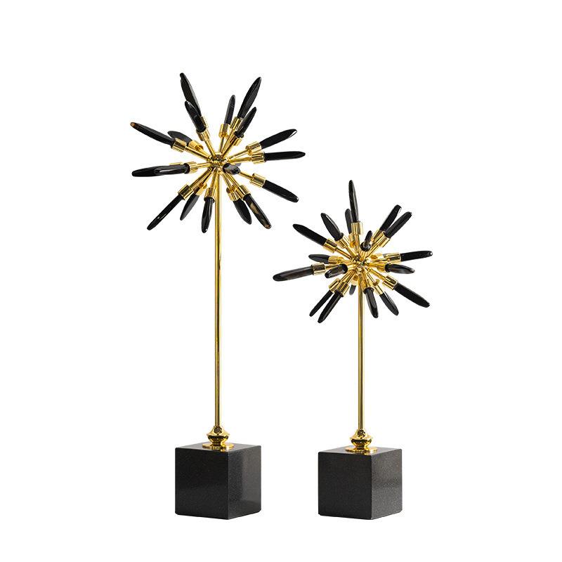 现代简约创意晶石几何摆件样板间售楼处桌面书架书柜几何软装饰品