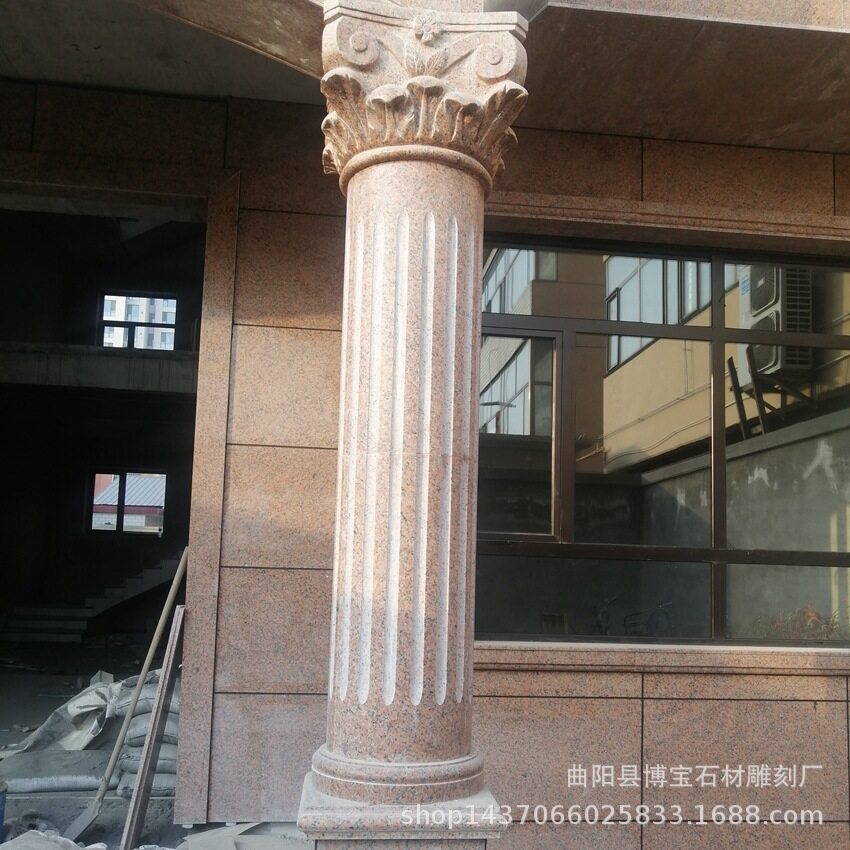 花岗岩石雕罗马柱门套厂家安装