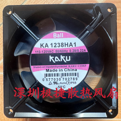 全新原装KAKU卡固 KA1238HA1 12038 AC110V 12cm机柜电源散热风扇