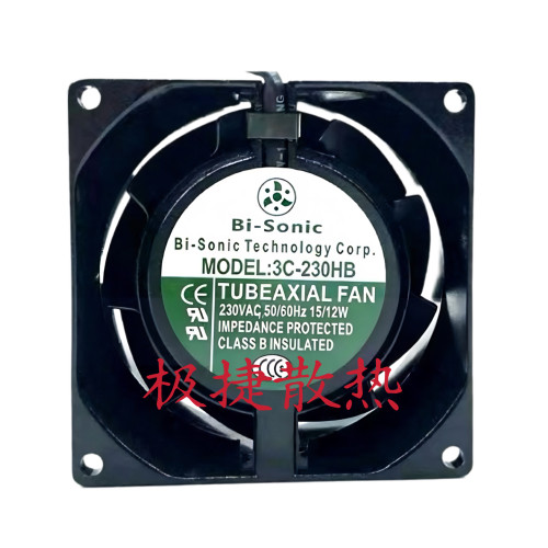 3C-230HB 230V 15/12W 8038 耐高温机柜轴流百瑞Bi-Sonic风扇