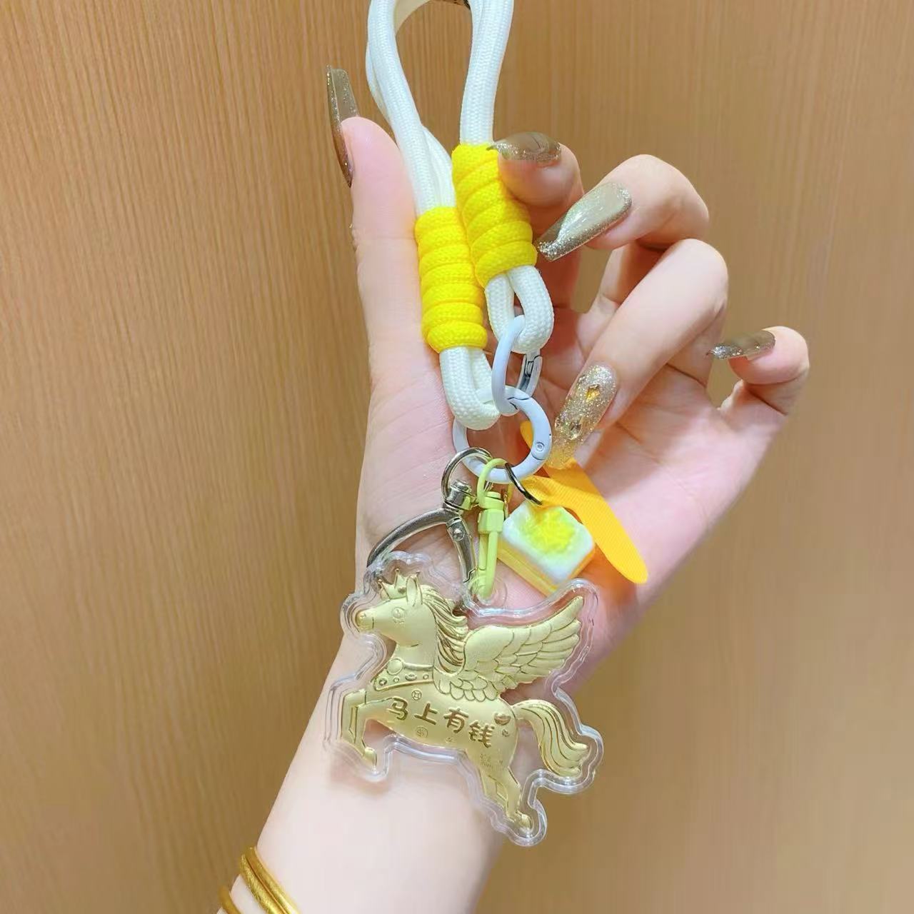 飞马马上有钱黄金手机链挂绳钥匙扣包包挂件车挂饰伴手礼送朋友