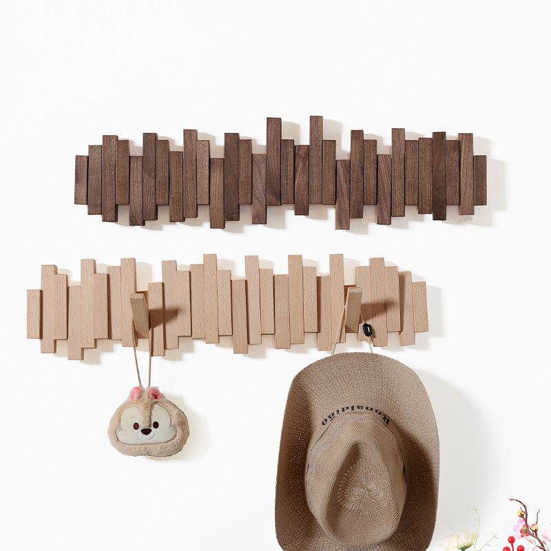 实木钢琴键挂衣钩错落款墙上挂衣架上墙玄关贴墙客厅挂钩衣帽架ar