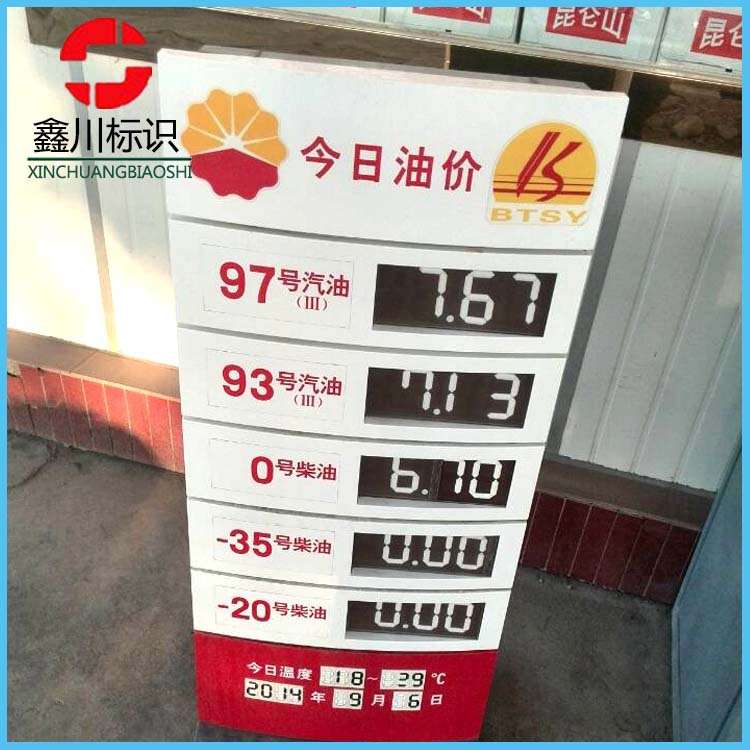 加油站今日油价牌石油石化海油户外壁挂手动拨码可移动制做告示牌