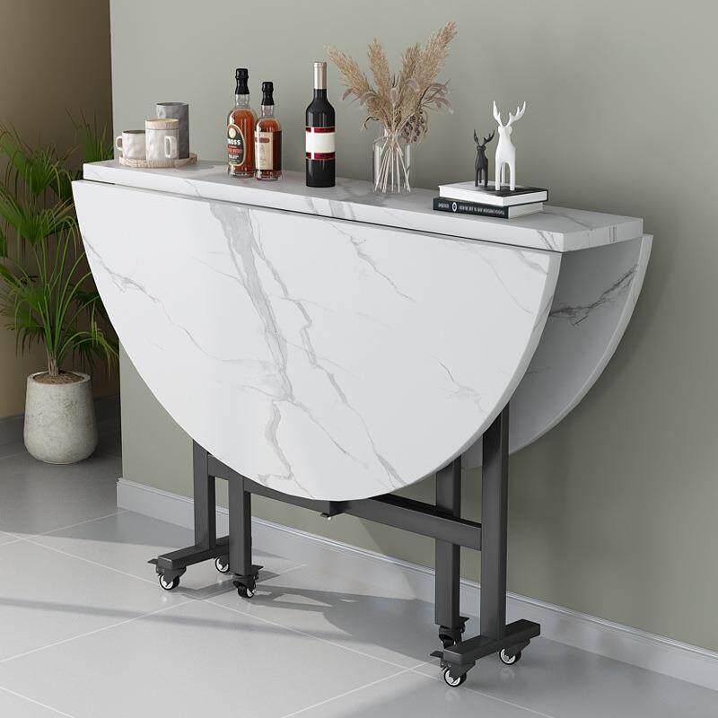 折叠餐桌家用小户型圆桌转盘饭桌省空间多功能可移动圆形吃饭桌子