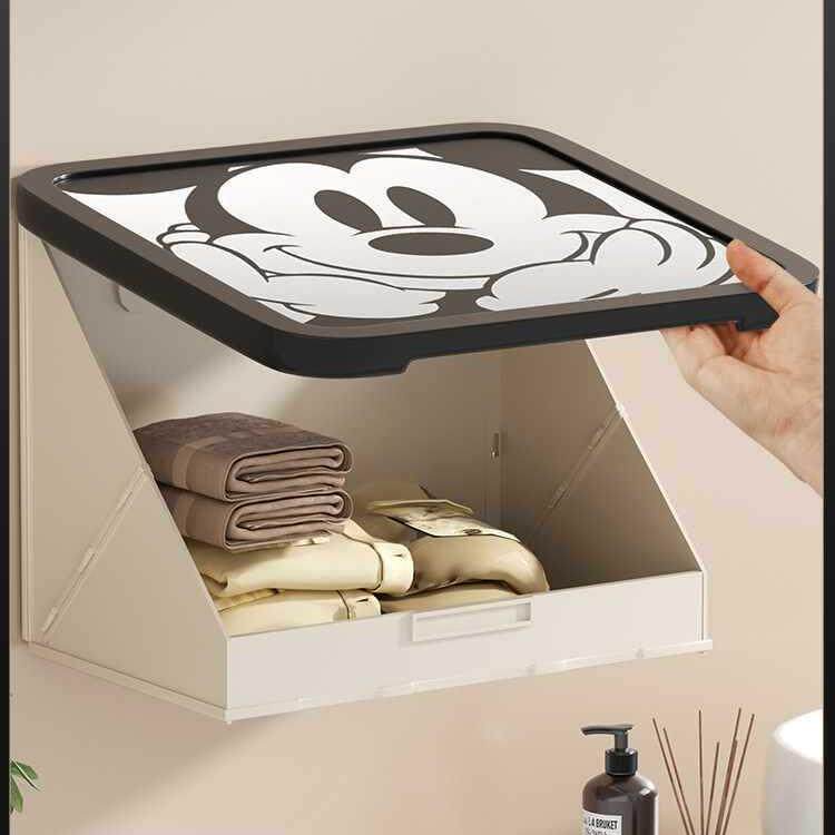 浴室壁画收纳箱洗澡放干净衣服神器防水折叠置物架卫生间柜子